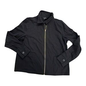 Talbots jacket black blazer, full zipper front, size medium